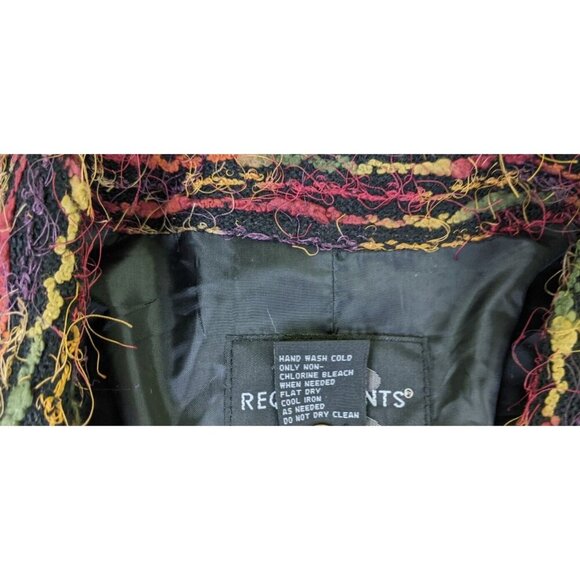 Requirements Women's Blazer Size 16 Red & Orange Fuzzy Textured Jacket - Picture 8 of 11